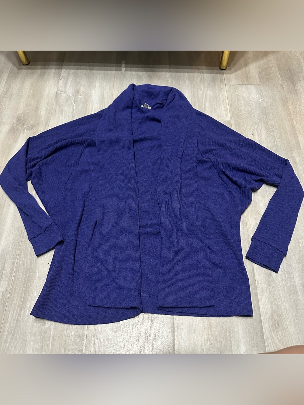 Ecote Blue Open Draped Cardigan Sz M